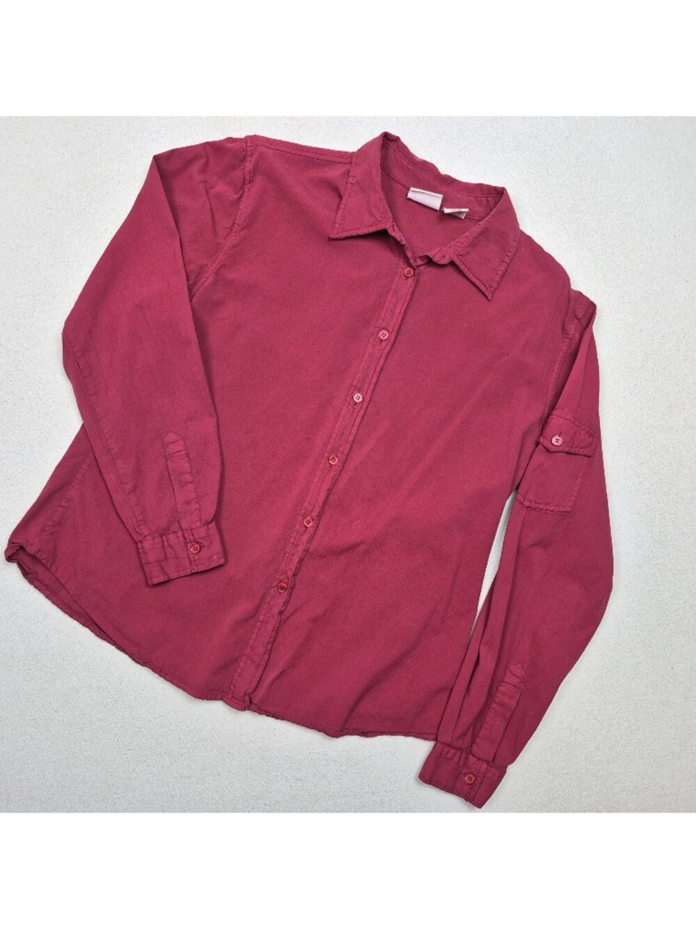 Crossroads Men's Long Sleeve Button Up Red Chamois Shirt Sz M 90's VTG